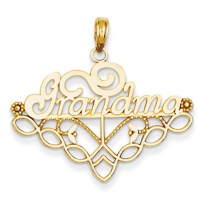 Grandma Birthstone Charm Holder Pendant 14k Gold K4723, MPN: K4723, 637218023608