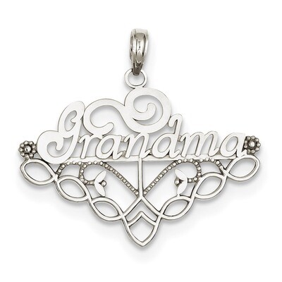 Grandma Birthstone Charm Holder Pendant 14k white Gold K4723W, MPN: K4723W, 637218173471