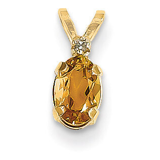 Diamond &amp; Citrine Birthstone Pendant 14k Gold XBE166, MPN: XBE166, 883957239743
