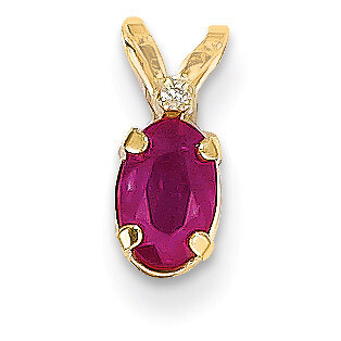 Diamond &amp; Ruby Birthstone Pendant 14k Gold XBE162, MPN: XBE162, 883957236872