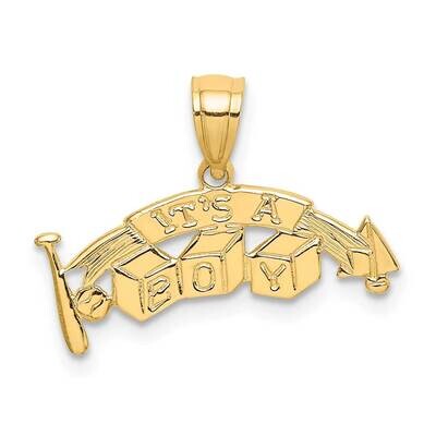 It&#39;S A Boy with Blocks Charm 14k Gold D4014, MPN: D4014, 637218026241