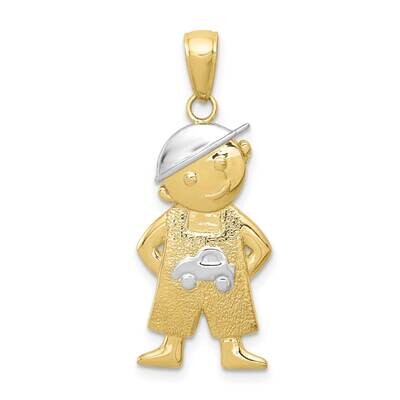 Rhodium Boy with Hands In Pockets Pendant 10k Gold 10K4755, MPN: 10K4755,