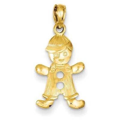 Playful Boy with Cut Out Buttons Pendant 14k Gold C4017, MPN: C4017, 637218031078