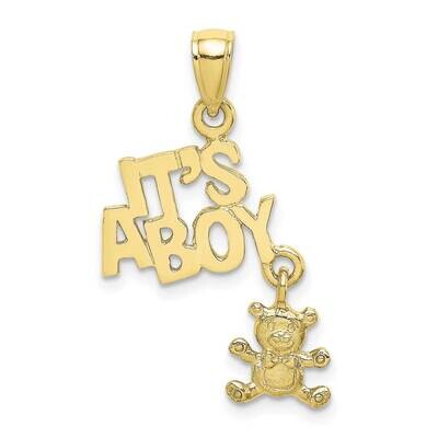 Moveable It&#39;S A Boy with Teddy Bear Charm 10k Gold 10K8827, MPN: 10K8827, 63721818743