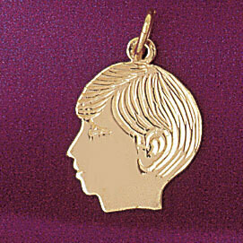 Dazzlers Jewelry Boy Face Pendant Necklace Charm Bracelet in Yellow, White or Rose Gold 5884, MPN: …