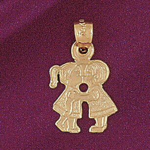 Dazzlers Jewelry Kissing Boy And Girl Pendant Necklace Charm Bracelet in Yellow, White or Rose Gold…