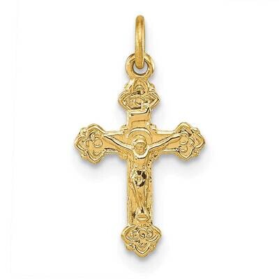 Inri Hollow Crucifix Pendant 14k Gold XR288, MPN: XR288, 733526003759