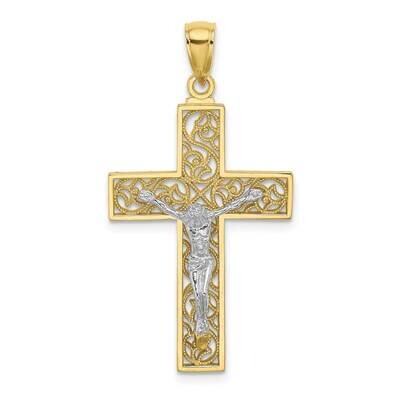 Two-Tone Crucifix Pendant 10k Gold 10K9675, MPN: 10K9675,