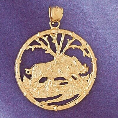 Dazzlers Jewelry Pig Chinese Zodiac Pendant Necklace Charm Bracelet in Yellow, White or Rose Gold 9…