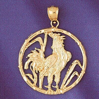 Dazzlers Jewelry Rooster Chinese Zodiac Pendant Necklace Charm Bracelet in Yellow, White or Rose Go…