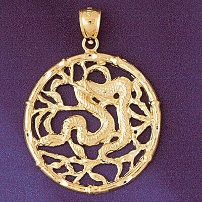 Dazzlers Jewelry Snake Chinese Zodiac Pendant Necklace Charm Bracelet in Yellow, White or Rose Gold…