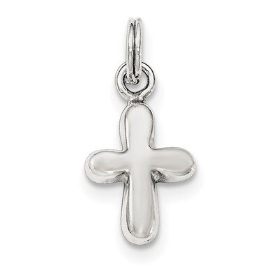 Cross Charm Sterling Silver Polished QC8118, MPN: QC8118, 191101365317