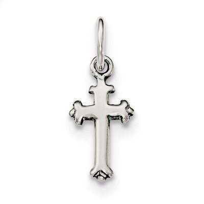 Cross Charm Sterling Silver Polished QC8149, MPN: QC8149, 191101359040
