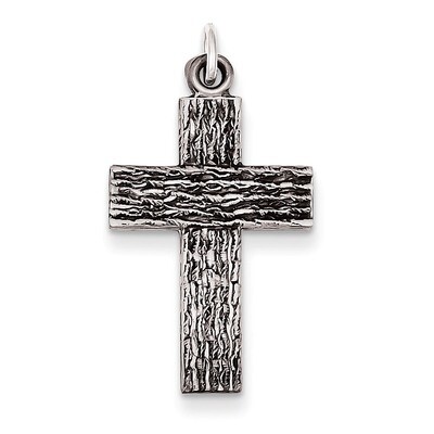 Cross Charm Antiqued Sterling Silver QC5836, MPN: QC5836, 191101184291