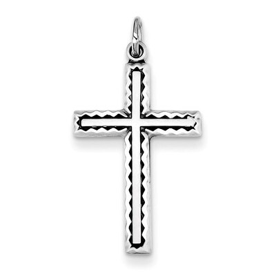 Cross Charm Antiqued Sterling Silver QC5832, MPN: QC5832, 886774111605