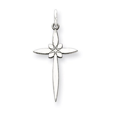 Cross Charm Laser Designed Sterling Silver QXR128, MPN: QXR128, 883957516776