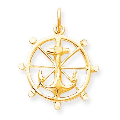 ANCHOR IN A WHEEL CHARM 10k Gold 10C562, MPN: 10C562, 883957344638