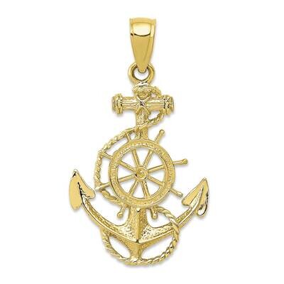 Anchor and Wheel Pendant 10k Gold 10D4163, MPN: 10D4163,