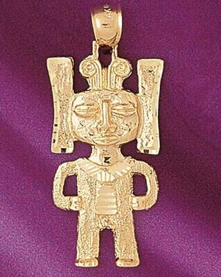 Dazzlers Jewelry Native American Indian Sign Pendant Necklace Charm Bracelet in Yellow, White or Ro…