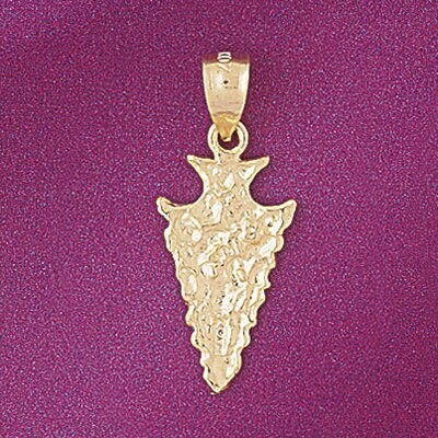 Dazzlers Jewelry Native American Arrow Head Pendant Necklace Charm Bracelet in Yellow, White or Ros…