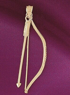 Dazzlers Jewelry Native American Arrow Shooter Archery Game Pendant Necklace Charm Bracelet in Yell…