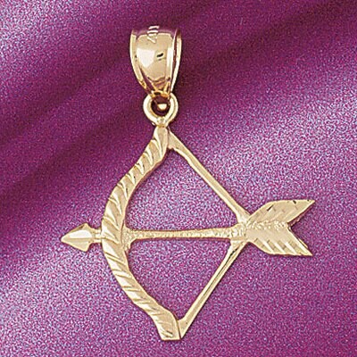 Dazzlers Jewelry Native American Arrow Shooter Archery Game Pendant Necklace Charm Bracelet in Yell…
