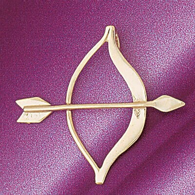 Dazzlers Jewelry Native American Arrow Shooter Archery Game Pendant Necklace Charm Bracelet in Yell…