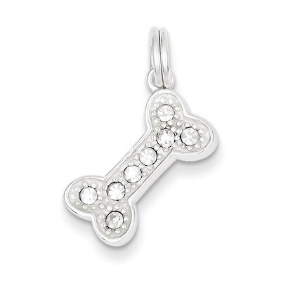 Dog Bone Charm Sterling Silver QC5072, MPN: QC5072, 723252400731