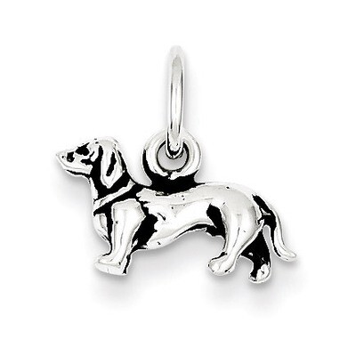 Dog Charm Antiqued Sterling Silver QC7832, MPN: QC7832, 883957539843