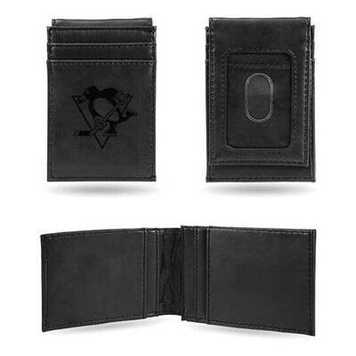 NHL Pittsburgh Penguins Black Faux Leather Front Pocket Wallet GC7606, MPN: GC7606, 767345896476