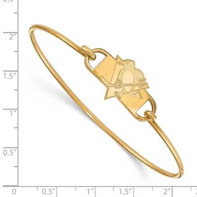 NHL Pittsburgh Penguins Small Ctr Wire Bangle Gold-plated Sterling Silver GP019PEN-7, MPN: GP019PEN…