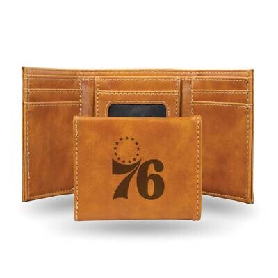 NBA Philadelphia 76ers Brown Faux Leather Trifold Wallet GC7729, MPN: GC7729, 767345899231