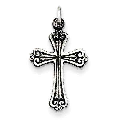 Cross Charm Antiqued Sterling Silver QC5248, MPN: QC5248, 191101182600