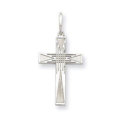 Cross Charm Laser Designed Sterling Silver QXR170, MPN: QXR170, 883957534268