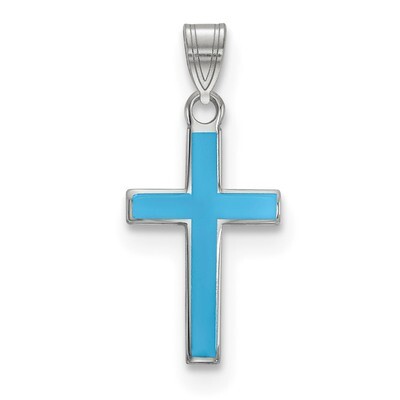 Blue Enameled Cross Charm Sterling Silver QXR271, MPN: QXR271, 883957167015