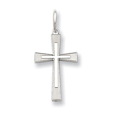 Cross Charm Laser Designed Sterling Silver QXR149, MPN: QXR149, 883957522944