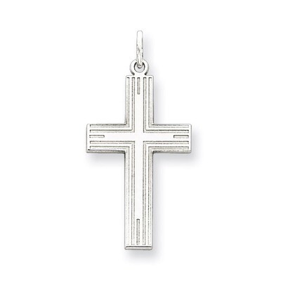 Cross Charm Laser Designed Sterling Silver QXR120, MPN: QXR120, 883957534237