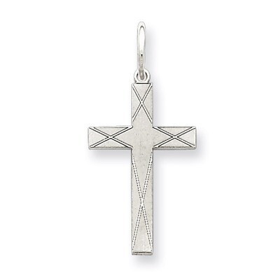 Cross Charm Laser Designed Sterling Silver QXR173, MPN: QXR173, 883957467313
