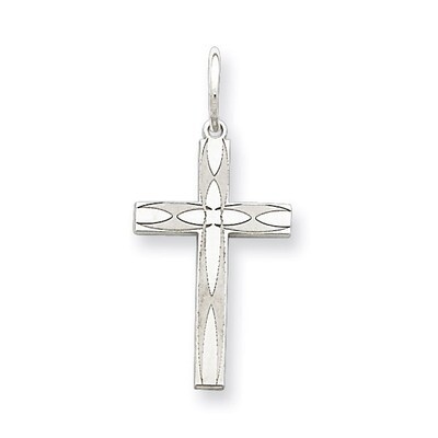 Cross Charm Laser Designed Sterling Silver QXR155, MPN: QXR155, 883957467290