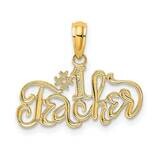 #1 Teacher Charm 14k Gold D4179, MPN: D4179, 637218027132