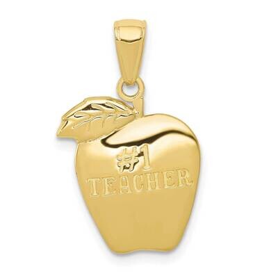 #1 Teacher Apple Pendant 10k Gold 10D1247, MPN: 10D1247,