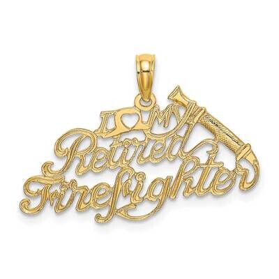 I Love My Retired Firefighter Charm 14k Gold K926, MPN: K926, 637218029990