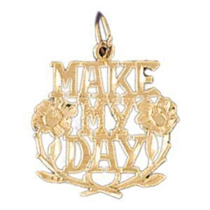 Dazzlers Jewelry Make My Day Pendant Necklace Charm Bracelet in Yellow, White or Rose Gold 10511, M…