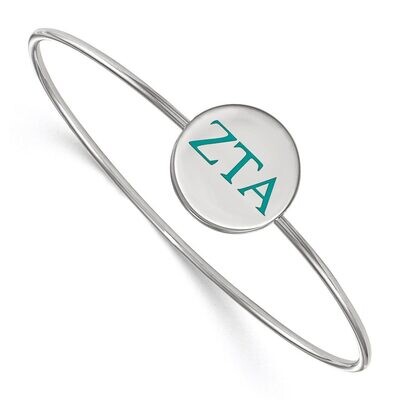 Zeta Tau Alpha Enameled Slip-on Bangle Sterling Silver SS023ZTA-7, MPN: SS023ZTA-7, 886774604152