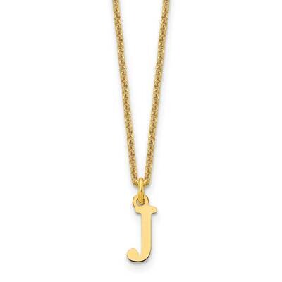 Letter J Initial Pendant with Chain 14k Gold Cutout XNA727Y/J, MPN: XNA727Y/J, 191101672590