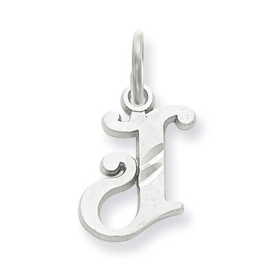 Diamond-cut Initial J Charm 14k White Gold WCH139-J, MPN: WCH139-J, 883957130637