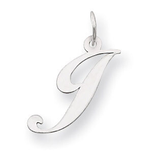 Medium Fancy Script Initial J Charm Pendant 14k white Gold YC653J, MPN: YC653J, 883957030104