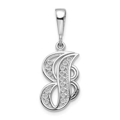 Filigree Initial J Pendant 10k White Gold 10D1281J, MPN: 10D1281J,