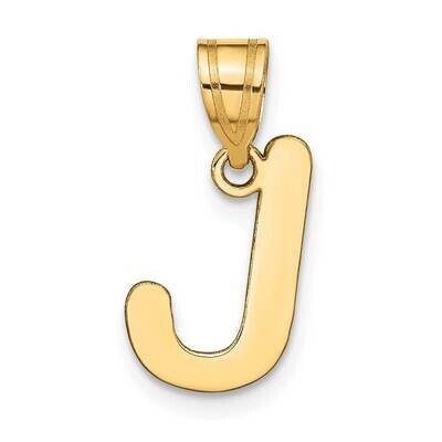 Bubble Letter J Initial Pendant 14k Gold Polished YC1441J, MPN: YC1441J, 196904088753