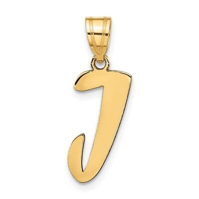Script Letter J Initial Pendant 14k Gold Polished YC1438J, MPN: YC1438J, 196904085745